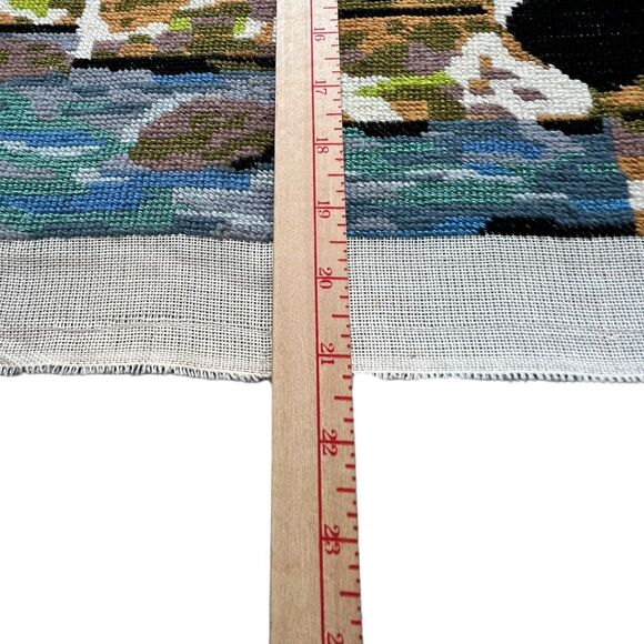 VTG Needlepoint Charles Bridge Prague Canal Village European Embroidery 18”x28” - Picture 14 of 16